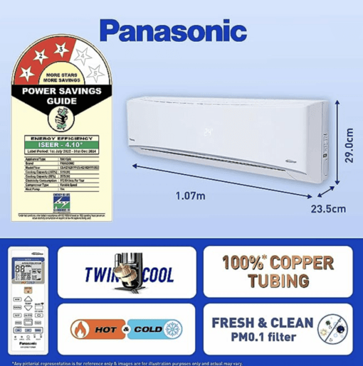 Panasonic 1.5 Ton 3 Star Hot and Cold Wi-Fi Inverter Smart Split AC (Copper, 7 in 1 Convertible with additional AI Mode, Twin Cool, PM 0.1 Air Purification, CS/CU-KZ18ZKYF, 2023 Model, White) - Image 2